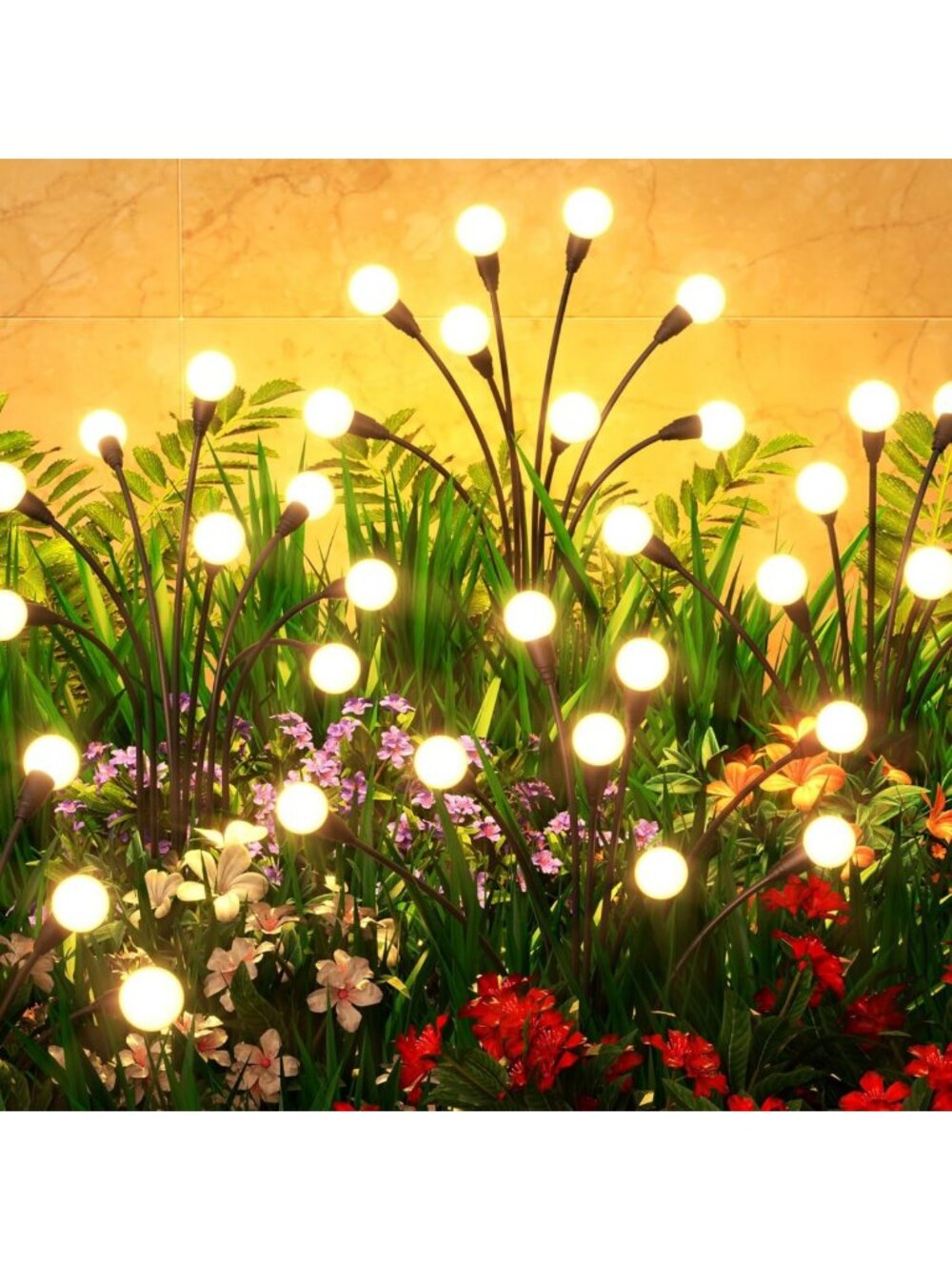 6 Pack Waterproof Solar Garden Lights, 48 LED Outdoor Decor for Yard & Pathway